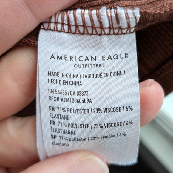 American Eagle Outfitters Women's Rust Button Down Shirt - Picture 9 of 12